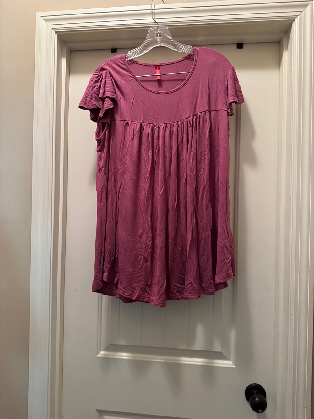 Flowy Short Sleeve Tunic in Mauve Pink